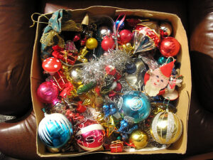 box of ornaments